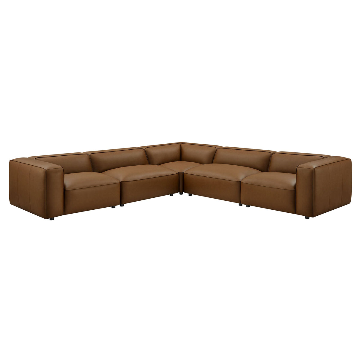Auren 5-Piece Upholstered Vegan Leather Modular L-Shaped Sofa by Modway, photo 10 of 18