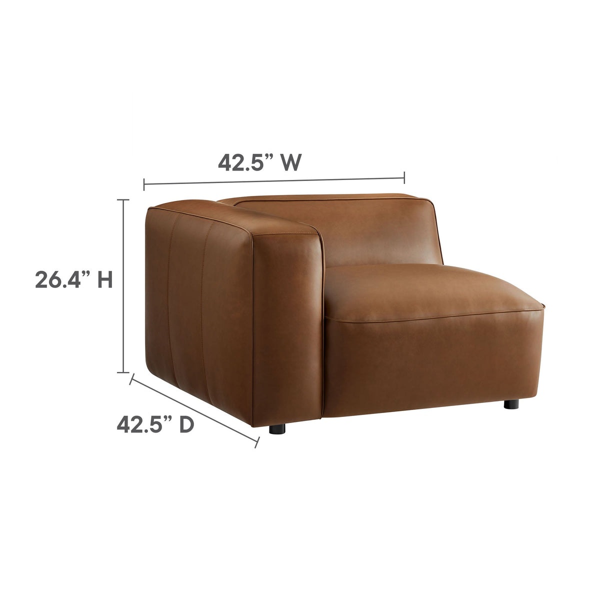 Auren 5-Piece Upholstered Vegan Leather Modular L-Shaped Sofa by Modway, photo 12 of 18