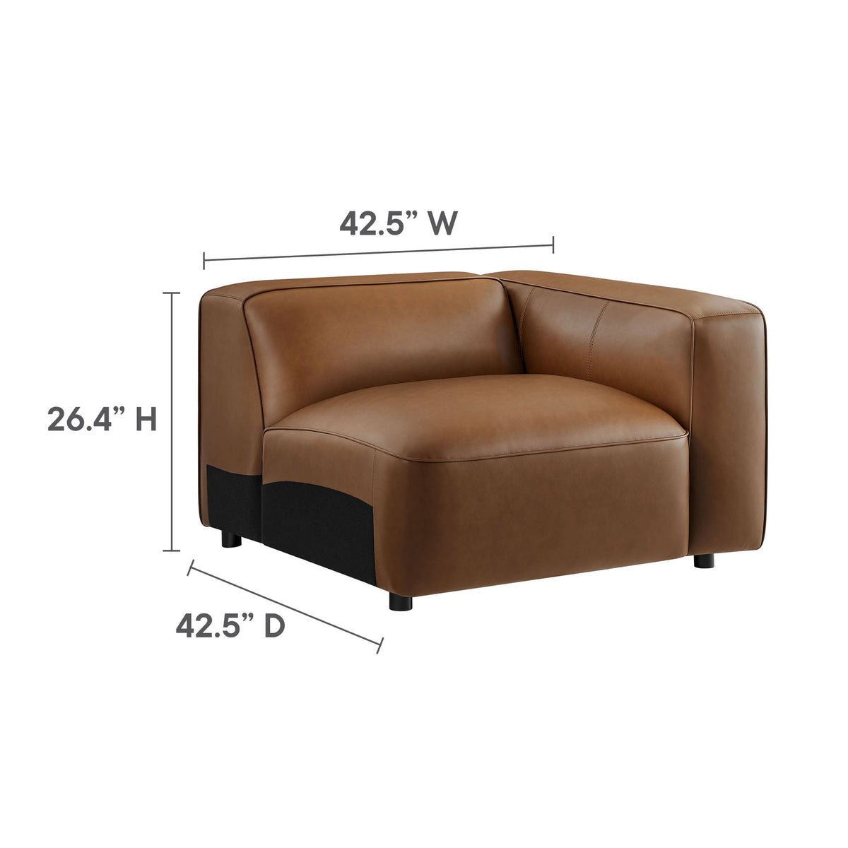 Auren 5-Piece Upholstered Vegan Leather Modular L-Shaped Sofa by Modway, photo 11 of 18