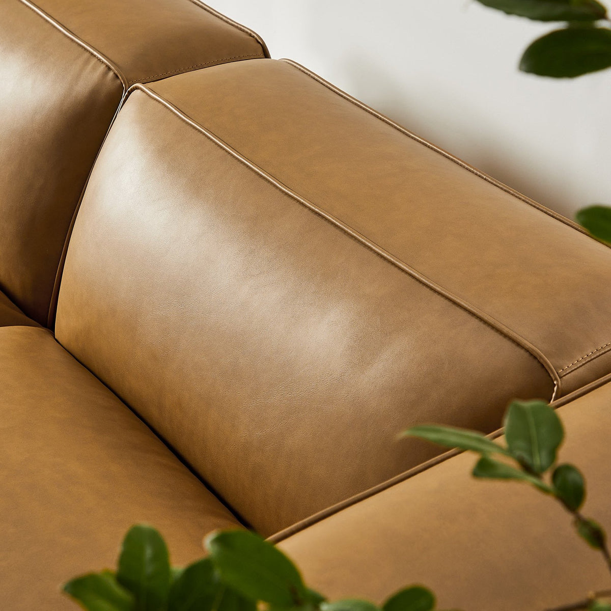 Auren 3-Piece Upholstered Vegan Leather Modular Loveseat with Ottoman by Modway, photo 8 of 16