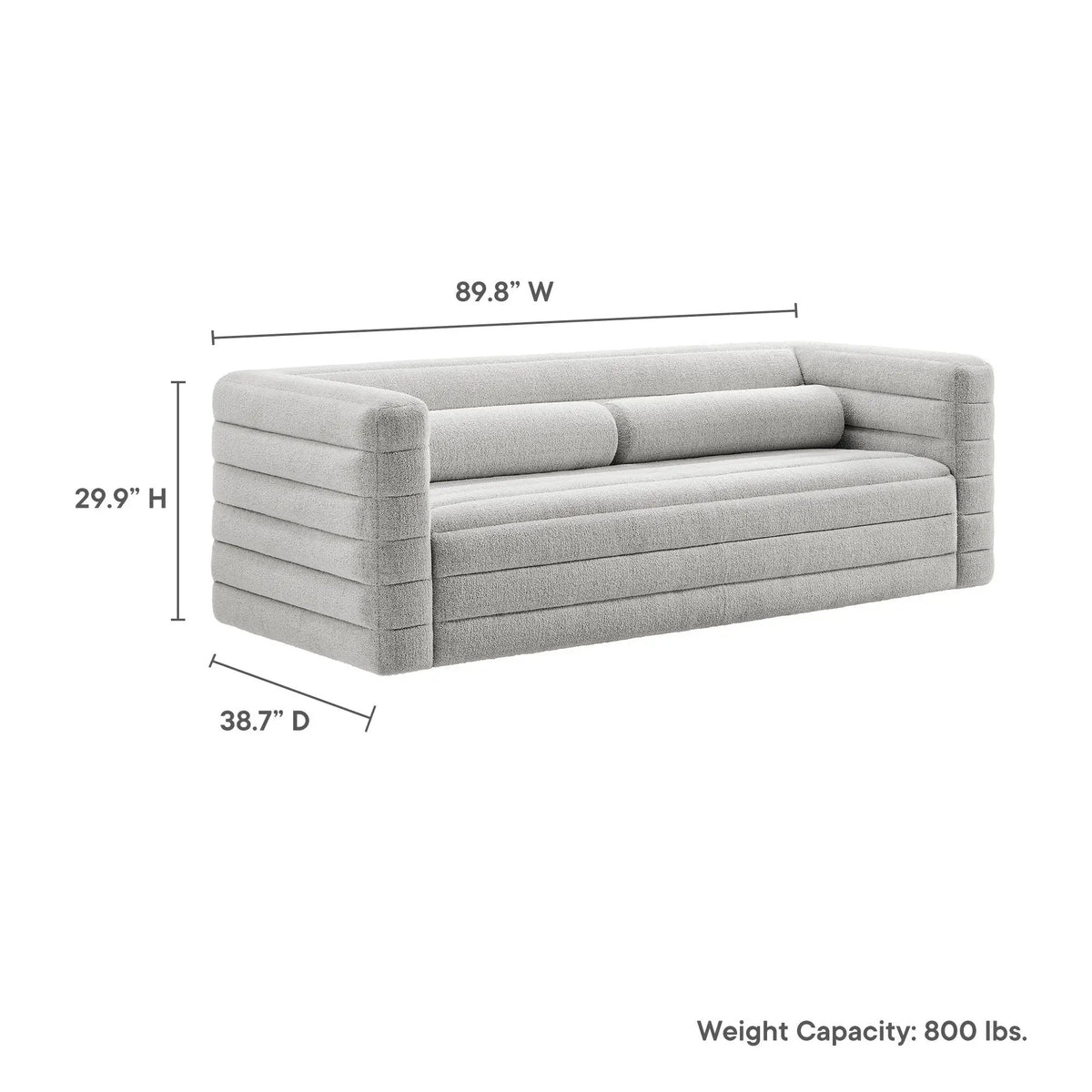 Relle Channel Tufted Boucle Upholstered Sofa by Modway by HouseOfZazla