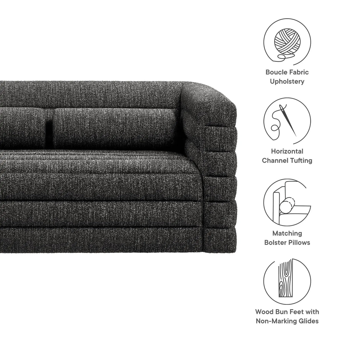 Relle Channel Tufted Boucle Upholstered Loveseat by Modway by HouseOfZazla