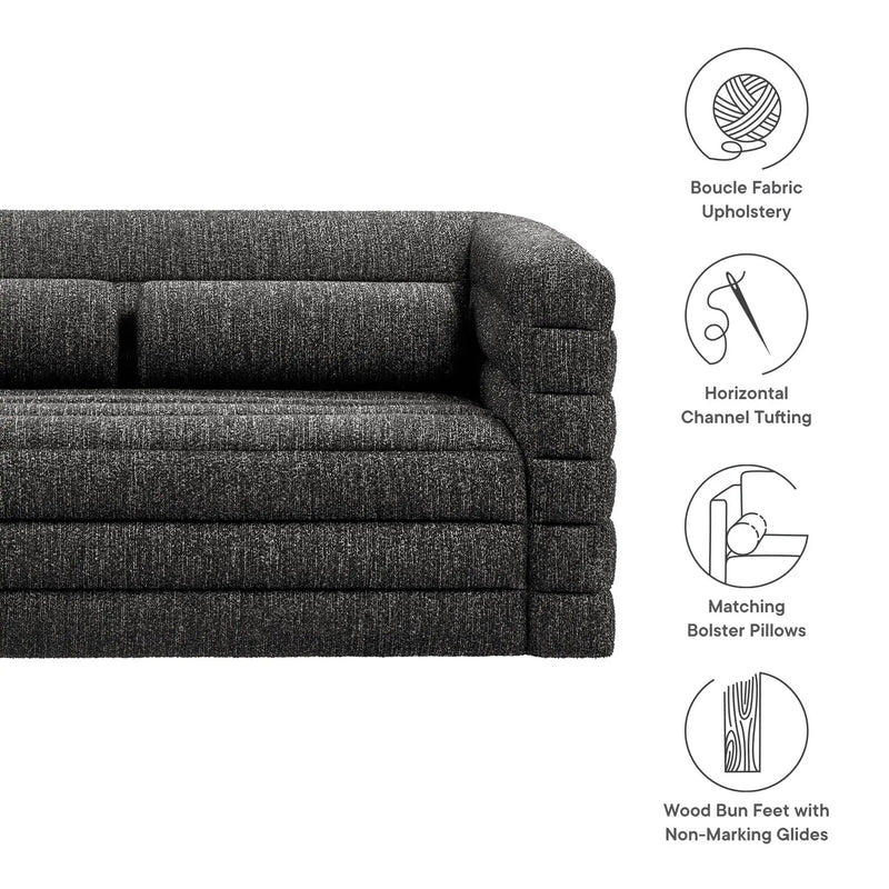 Relle Channel Tufted Boucle Upholstered Loveseat by Modway by HouseOfZazla