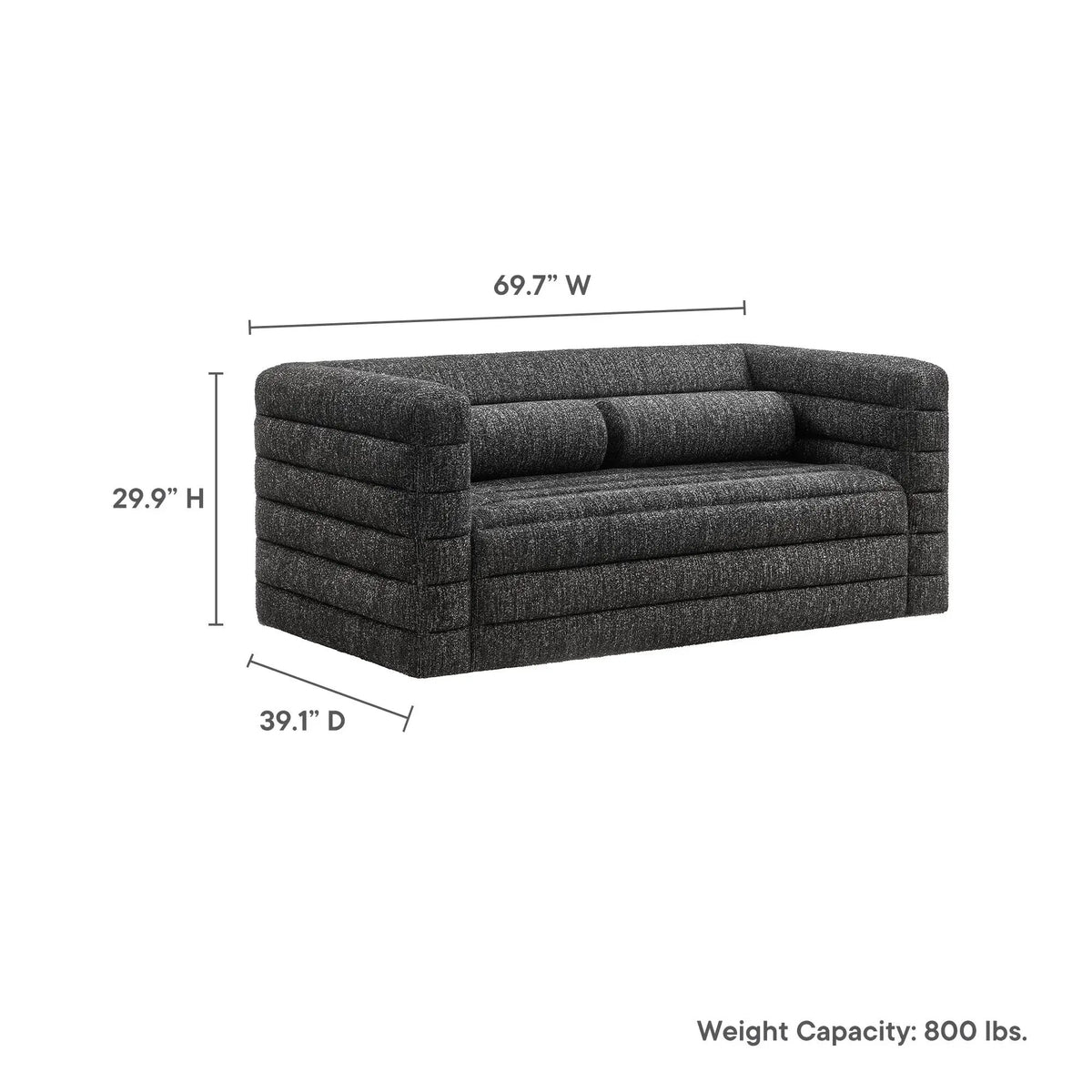 Relle Channel Tufted Boucle Upholstered Loveseat by Modway by HouseOfZazla