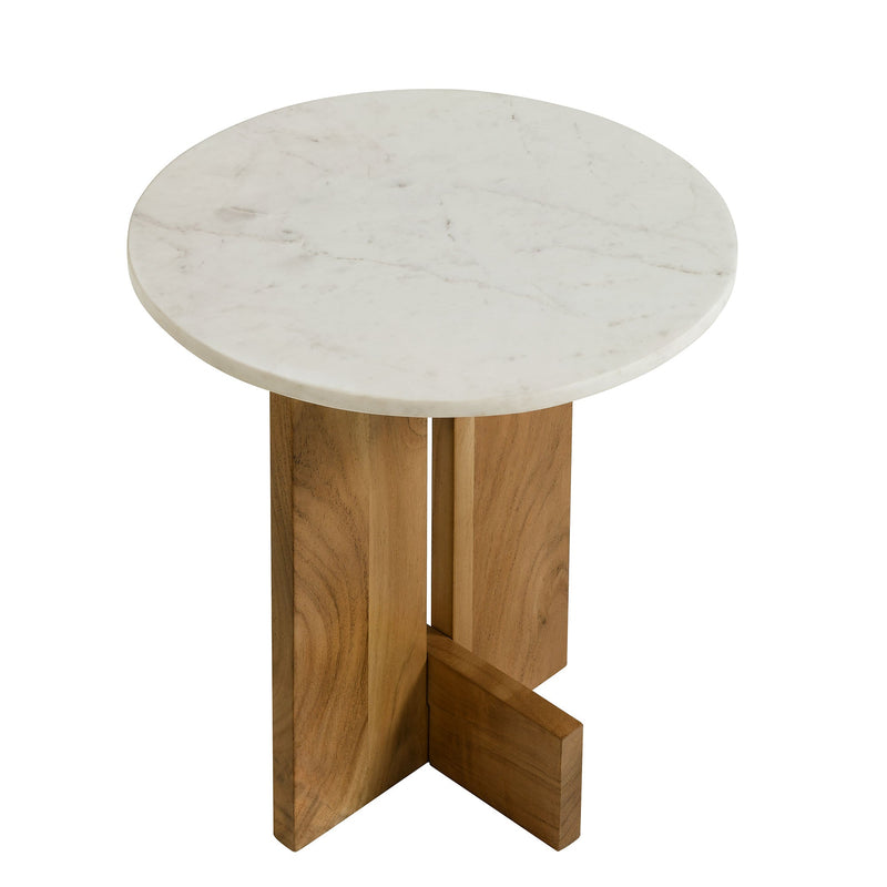 Tarin Acacia Wood and Marble Side Table by Modway, photo 5 of 10