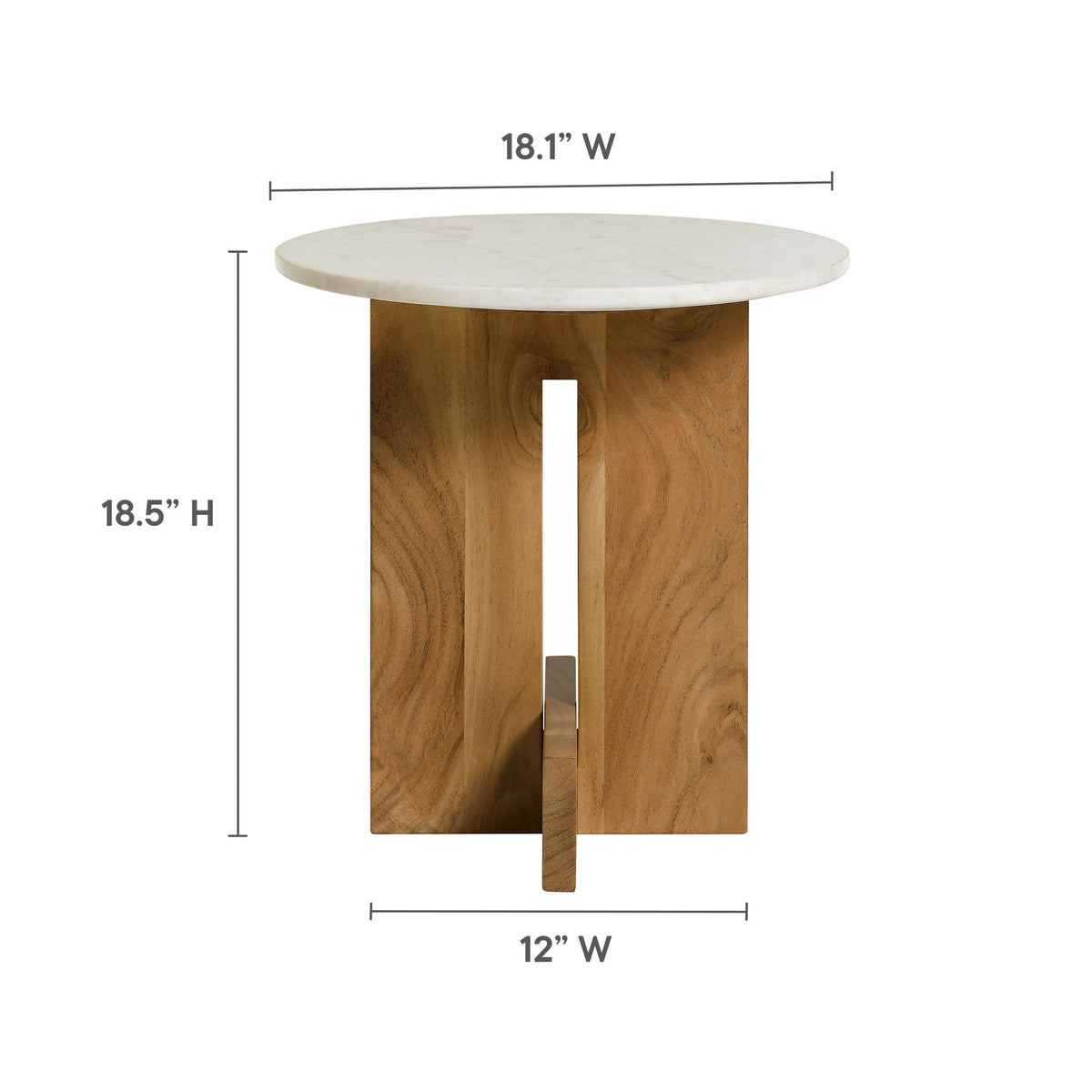 Tarin Acacia Wood and Marble Side Table by Modway, photo 3 of 10