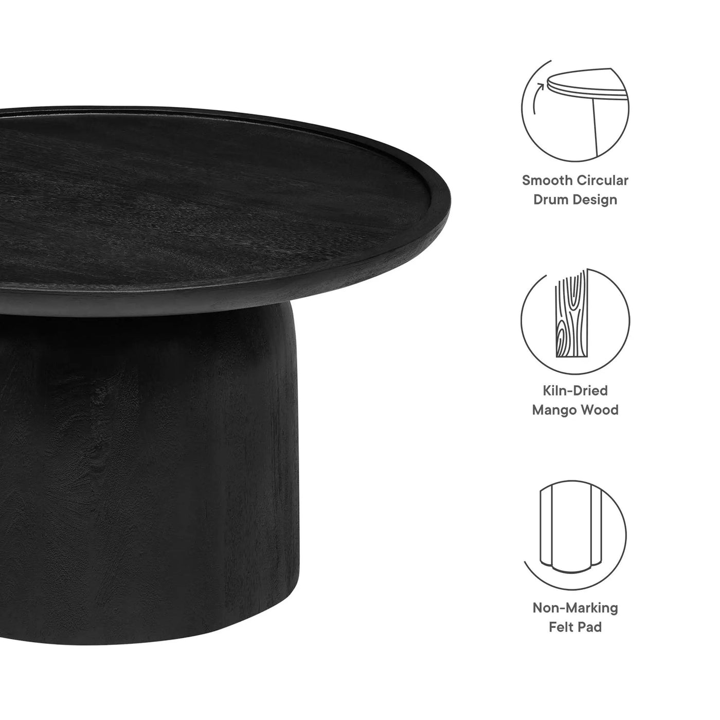 Holloway 30" Round Mango Wood Coffee Table by Modway by HouseOfZazla