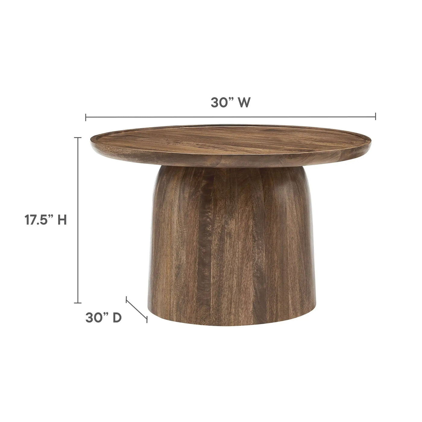 Holloway 30" Round Mango Wood Coffee Table by Modway by HouseOfZazla