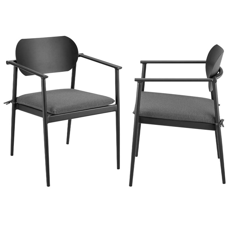 Aeris Stackable Outdoor Patio Aluminum Dining Armchair Set of 2 by Modway by HouseOfZazla