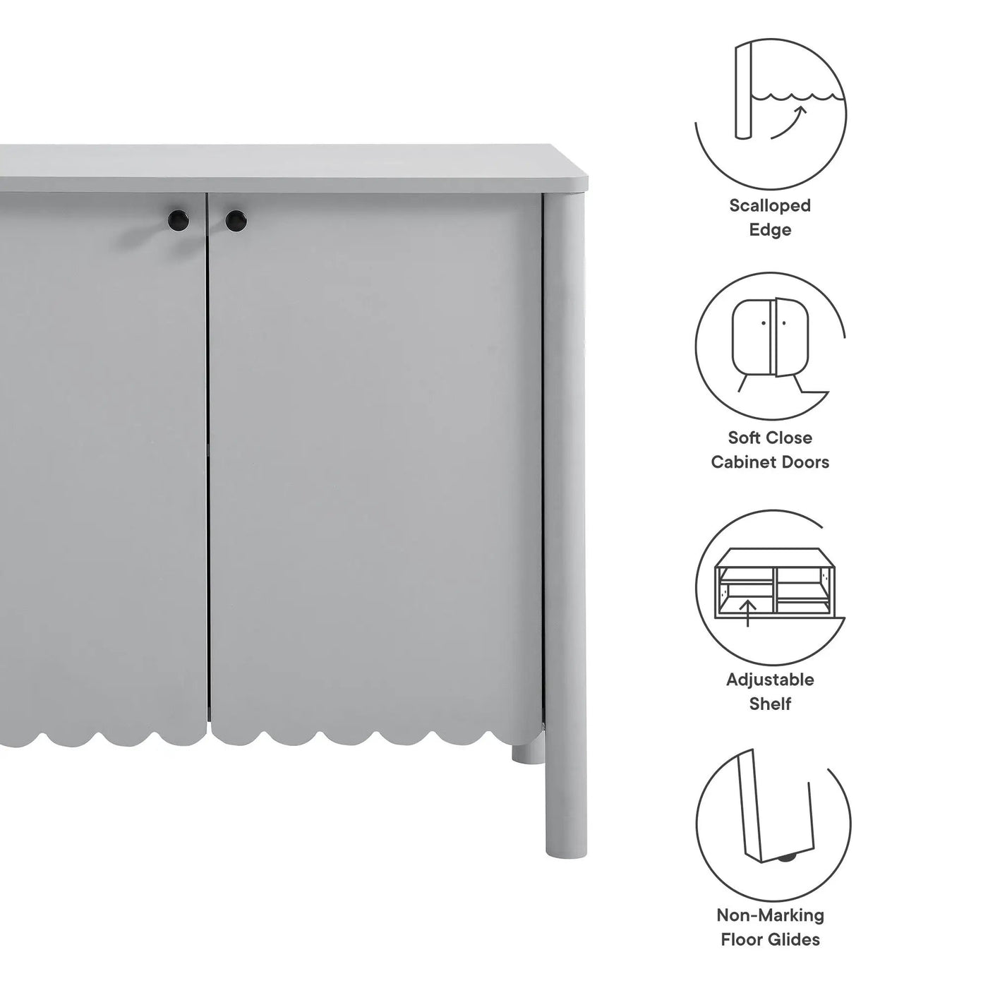 Emmeline 35" 2-Door Scalloped Sideboard Cabinet by Modway by HouseOfZazla