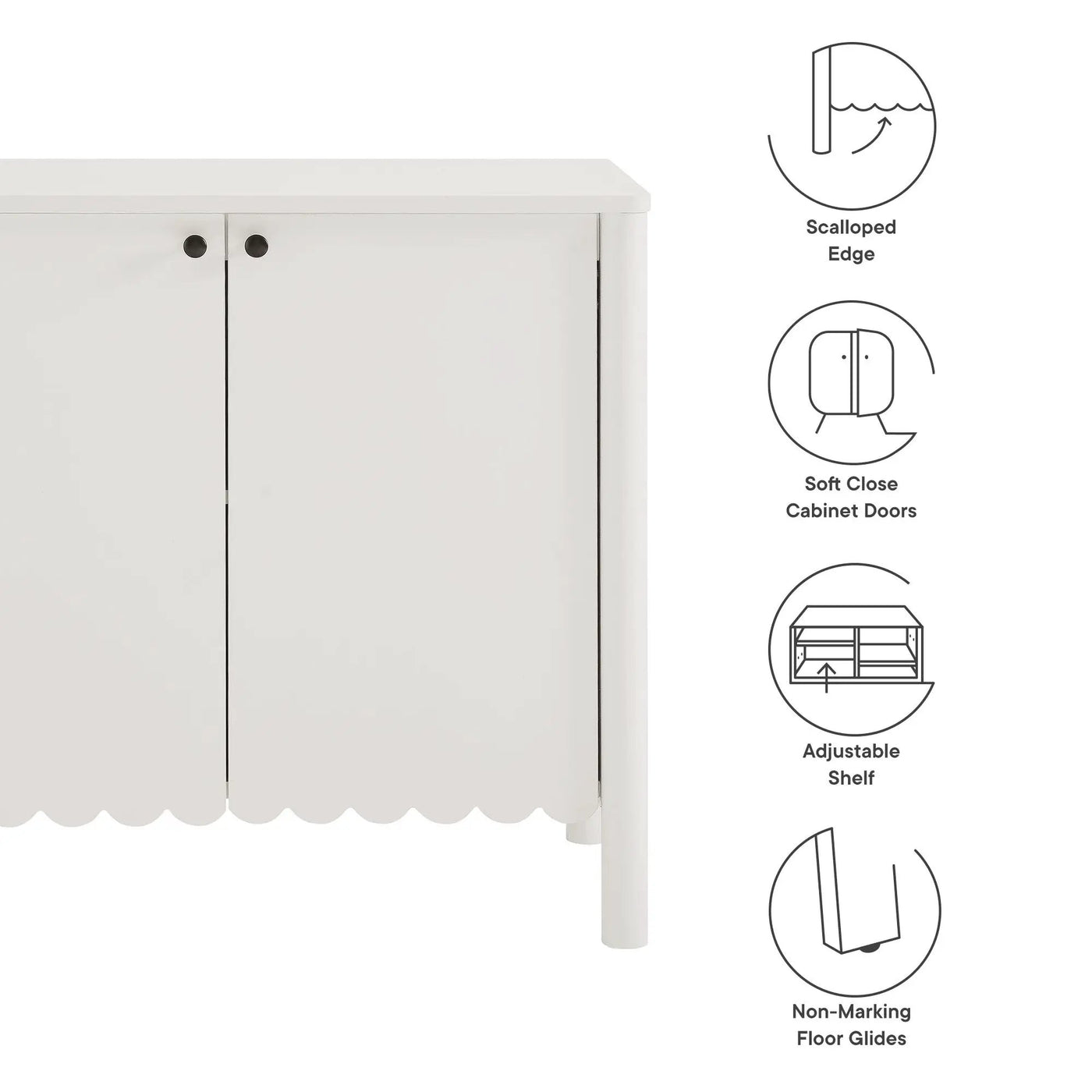 Emmeline 35" 2-Door Scalloped Sideboard Cabinet by Modway by HouseOfZazla