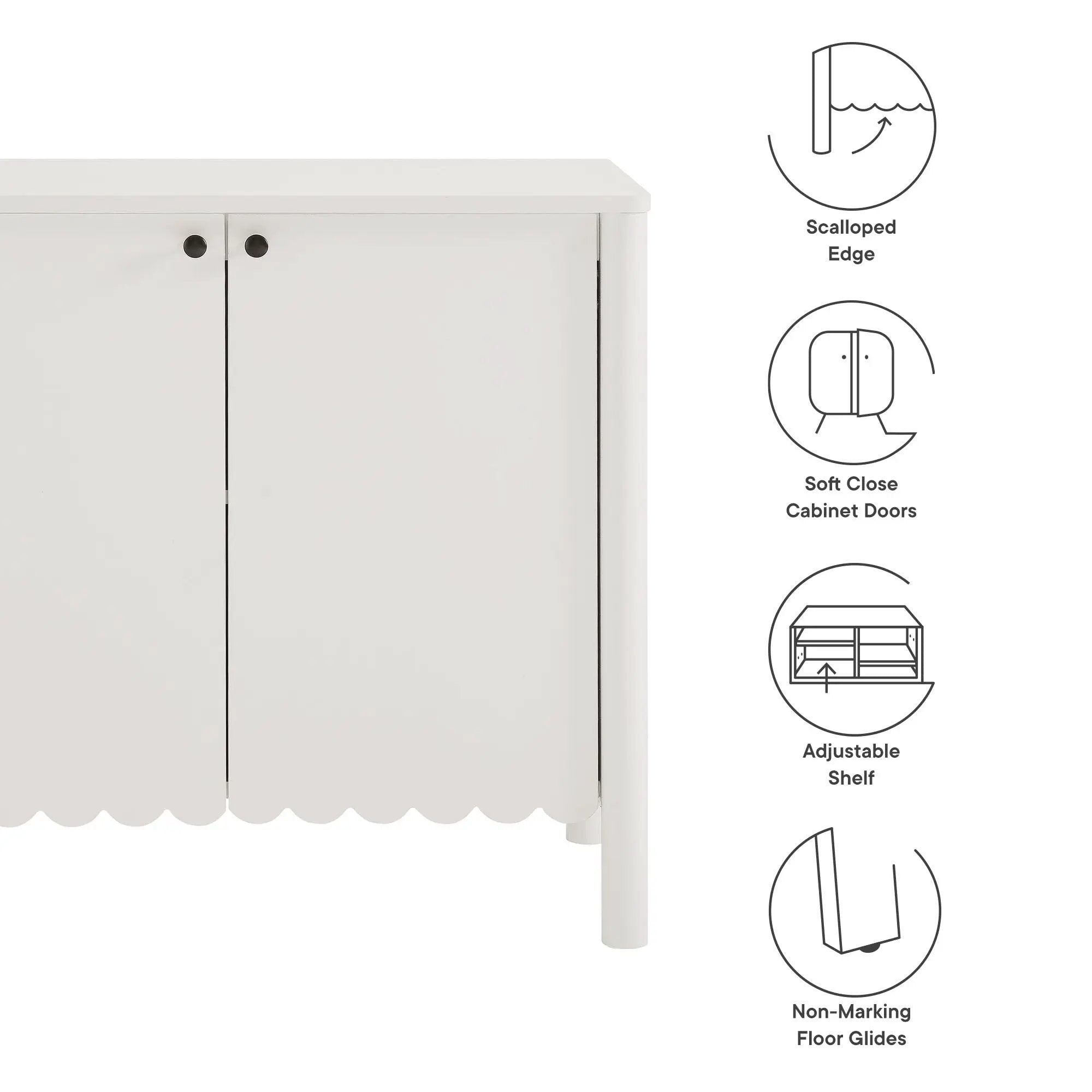 Emmeline 35" 2-Door Scalloped Sideboard Cabinet by Modway by HouseOfZazla