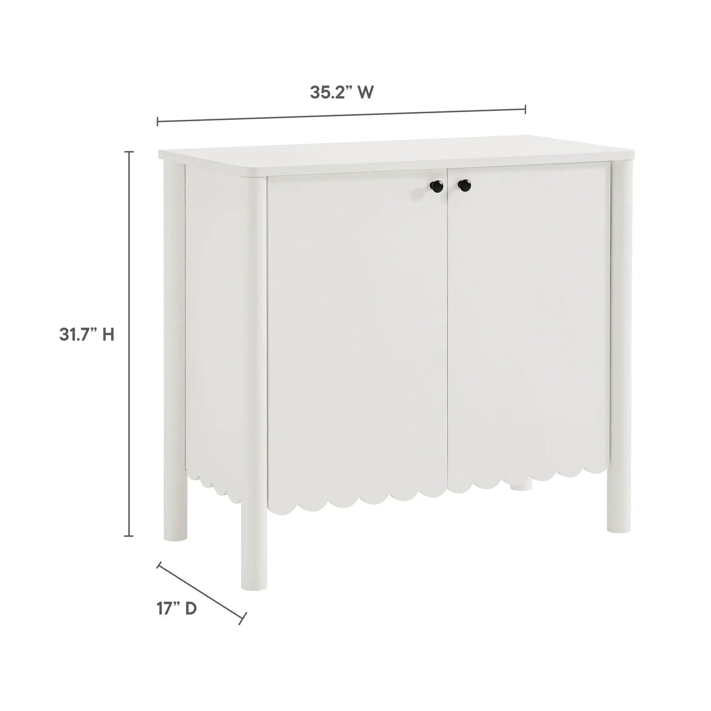 Emmeline 35" 2-Door Scalloped Sideboard Cabinet by Modway by HouseOfZazla