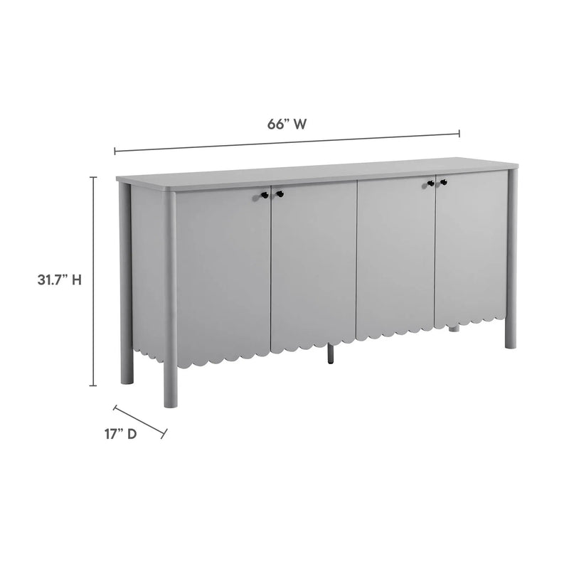 Emmeline 66" 4-Door Scalloped Sideboard Cabinet by Modway by HouseOfZazla