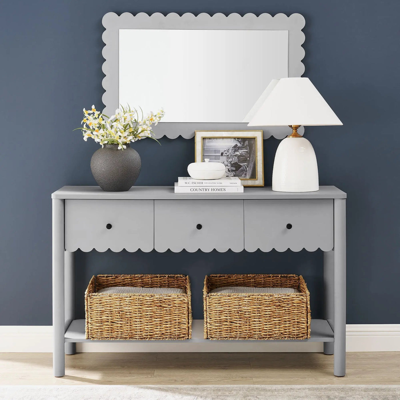 Emmeline 3-Drawer Scalloped Console Table by Modway by HouseOfZazla