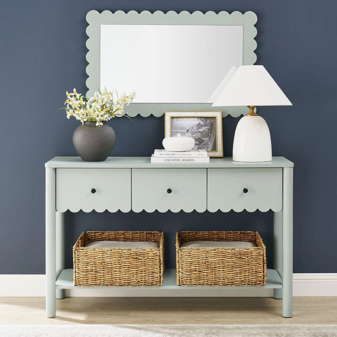 Emmeline 3-Drawer Scalloped Console Table by Modway by HouseOfZazla
