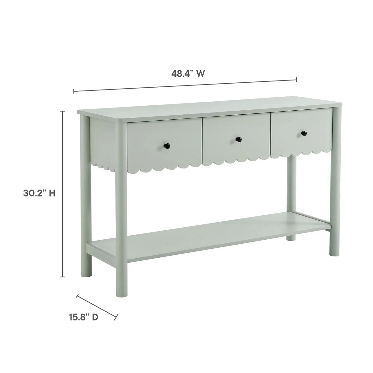 Emmeline 3-Drawer Scalloped Console Table by Modway by HouseOfZazla