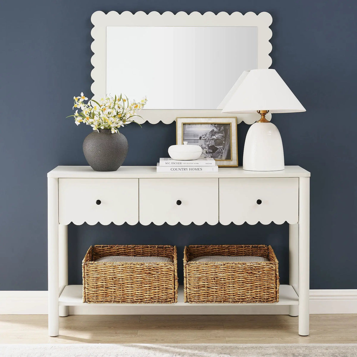 Emmeline 3-Drawer Scalloped Console Table by Modway by HouseOfZazla