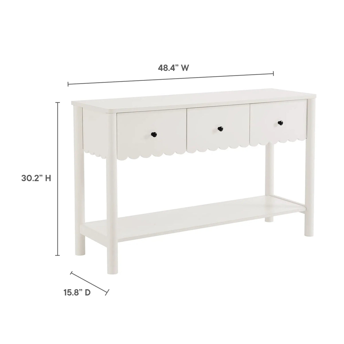 Emmeline 3-Drawer Scalloped Console Table by Modway by HouseOfZazla