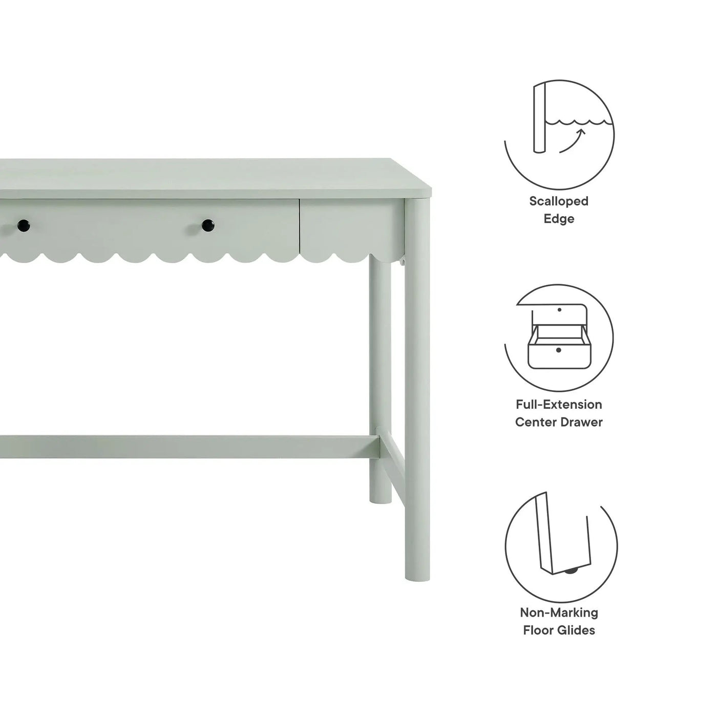 Emmeline 1-Drawer Scallop Writing Desk by Modway by HouseOfZazla