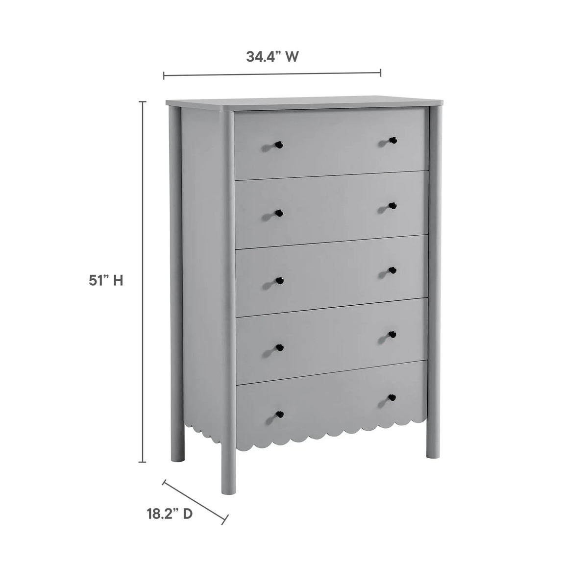 Emmeline Scalloped 5-Drawer Chest by Modway by HouseOfZazla