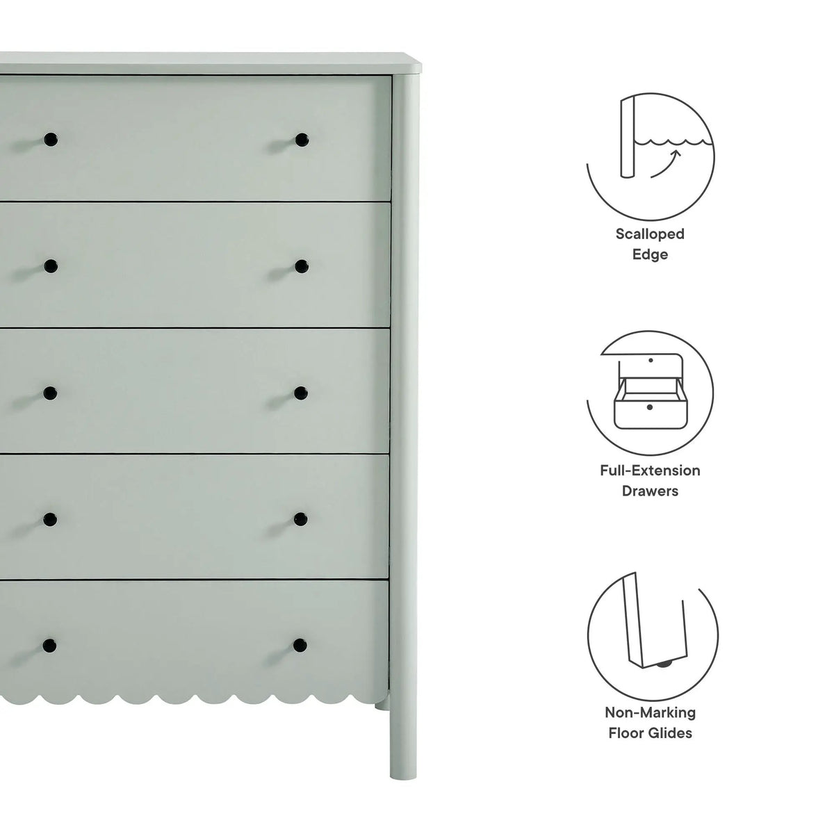Emmeline Scalloped 5-Drawer Chest by Modway by HouseOfZazla