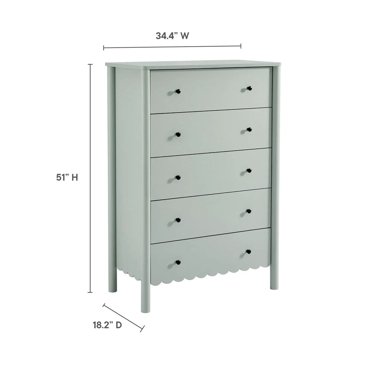 Emmeline Scalloped 5-Drawer Chest by Modway by HouseOfZazla
