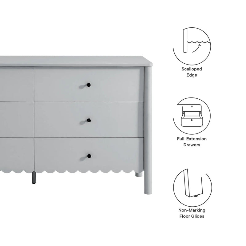 Emmeline Scalloped 6-Drawer Dresser by Modway by HouseOfZazla
