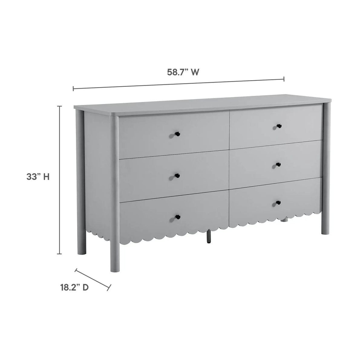 Emmeline Scalloped 6-Drawer Dresser by Modway by HouseOfZazla
