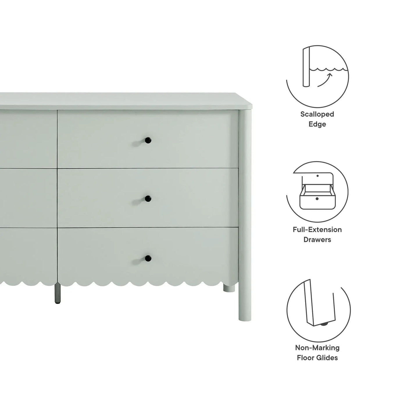 Emmeline Scalloped 6-Drawer Dresser by Modway by HouseOfZazla