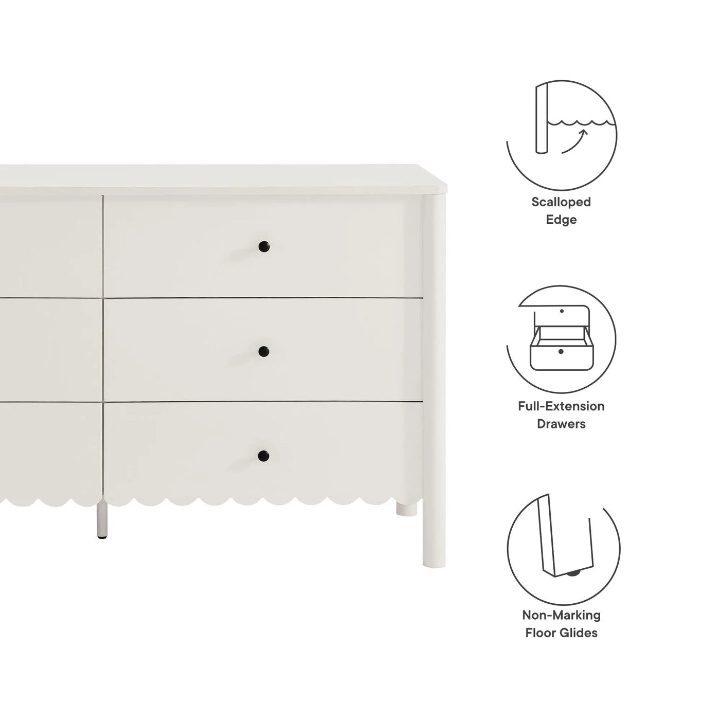 Emmeline Scalloped 6-Drawer Dresser by Modway by HouseOfZazla