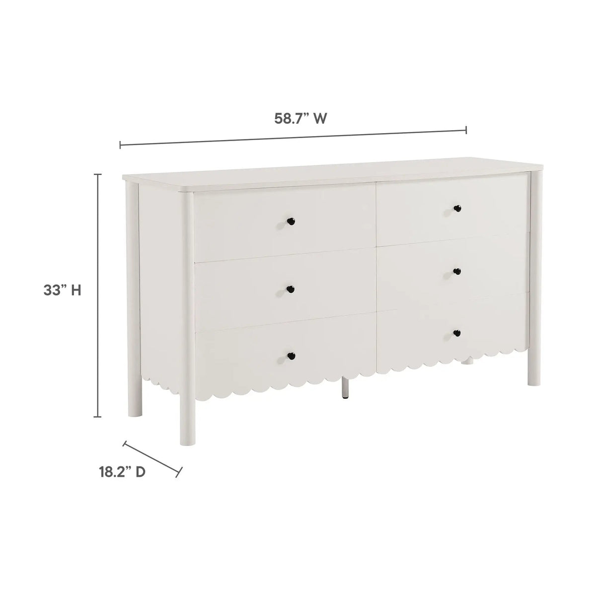 Emmeline Scalloped 6-Drawer Dresser by Modway by HouseOfZazla