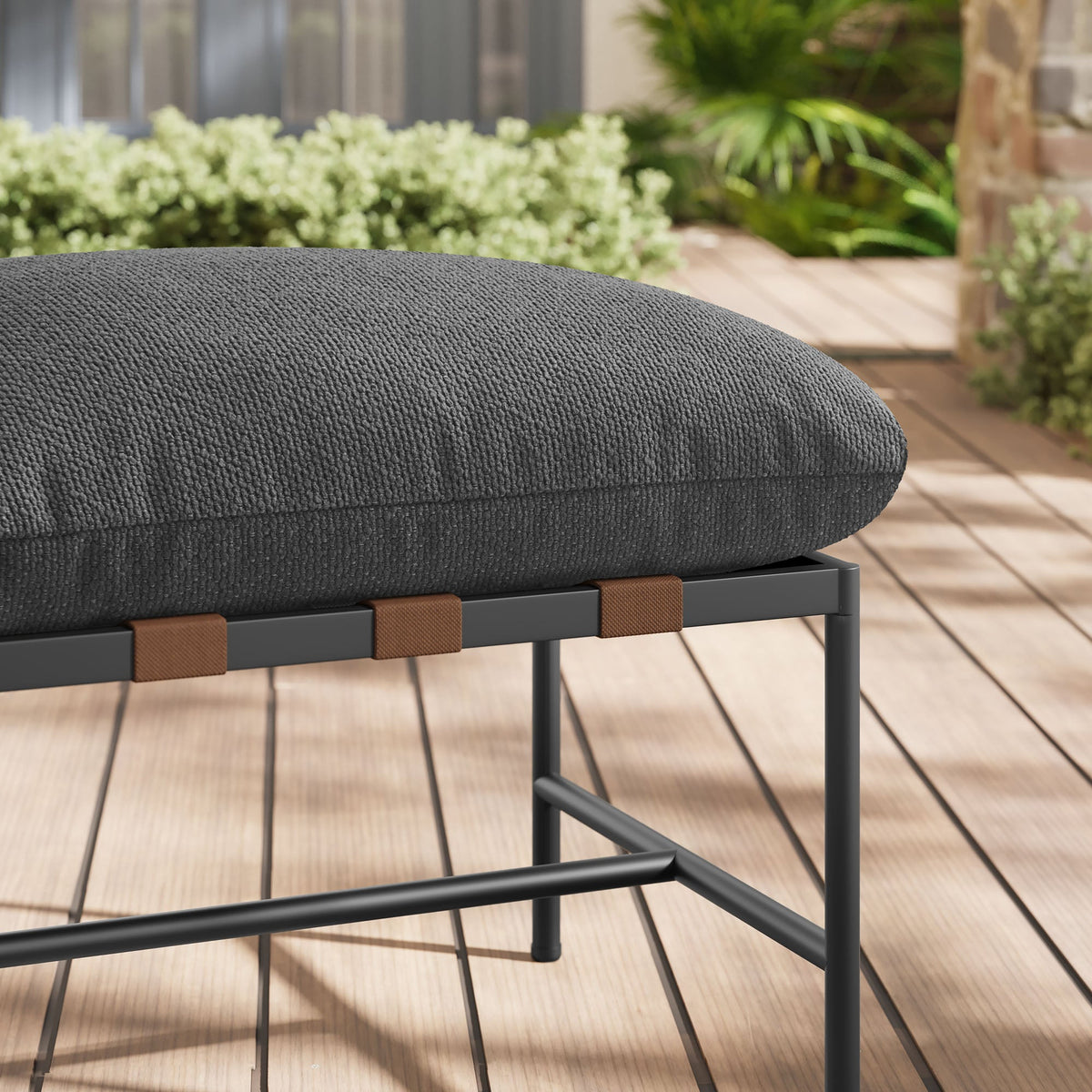 Raya Outdoor Patio Boucle Ottoman by Modway, photo 8 of 16