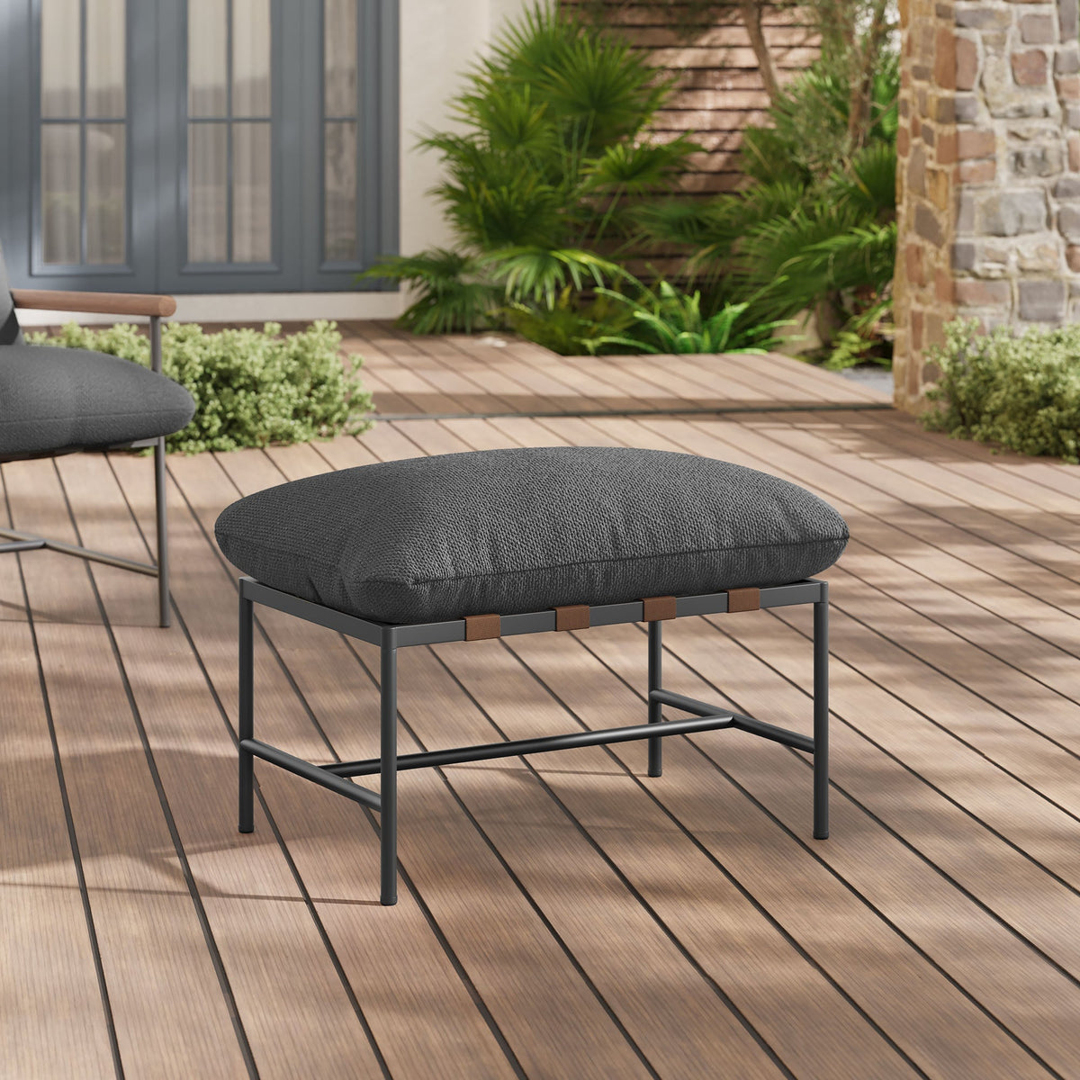 Raya Outdoor Patio Boucle Ottoman by Modway, photo 7 of 16