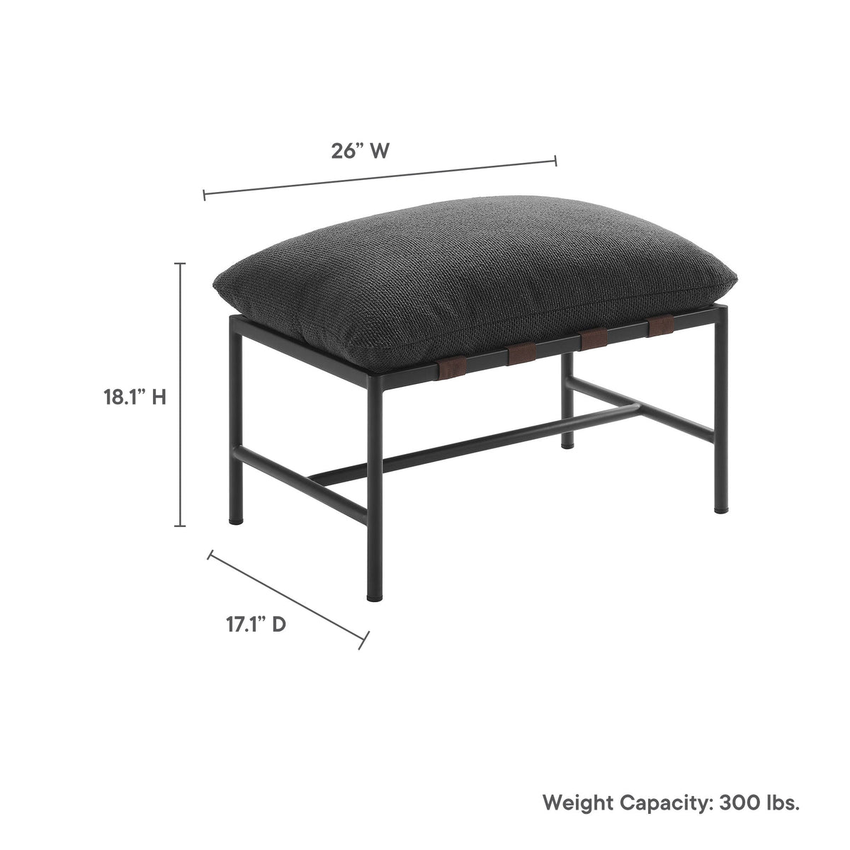Raya Outdoor Patio Boucle Ottoman by Modway, photo 3 of 16