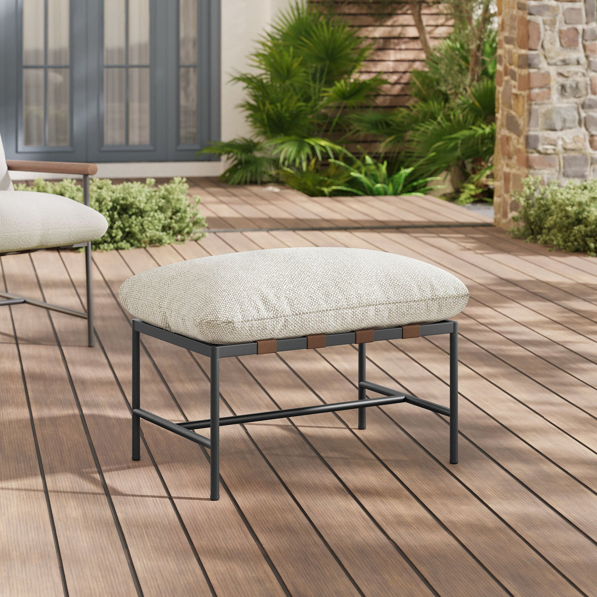 Raya Outdoor Patio Boucle Ottoman by Modway, photo 15 of 16