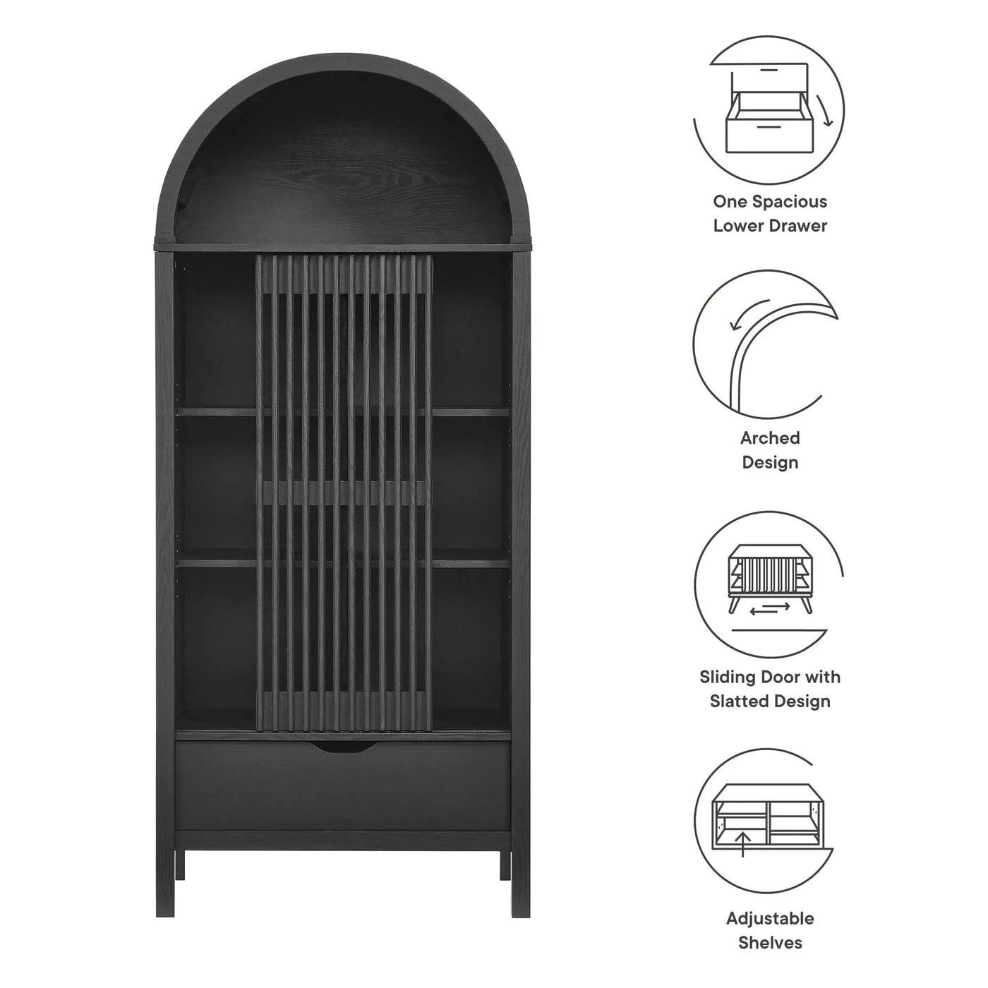 Vaughn 71" Arched Storage Display Cabinet by Modway by HouseOfZazla