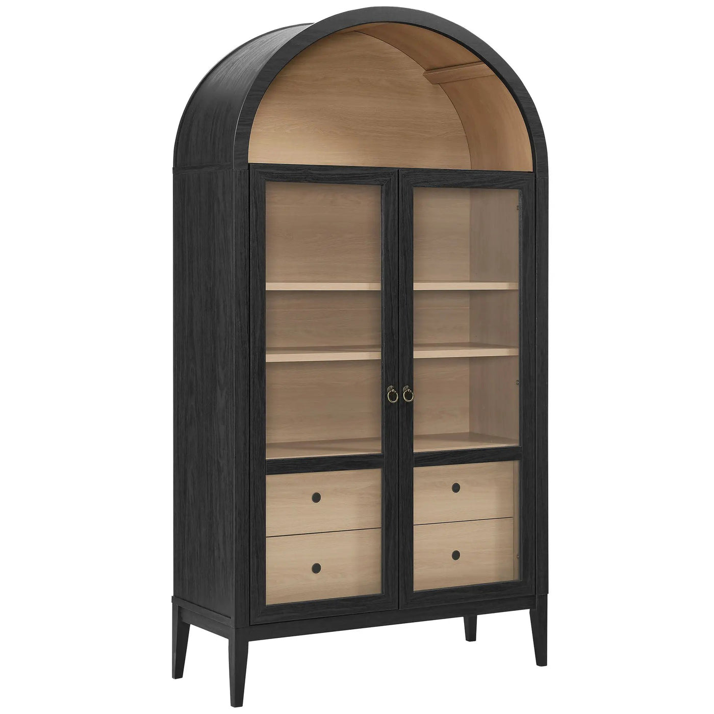 Nolan 1-Piece Wood Storage Cabinet with Arched Glass Doors by HouseOfZazla