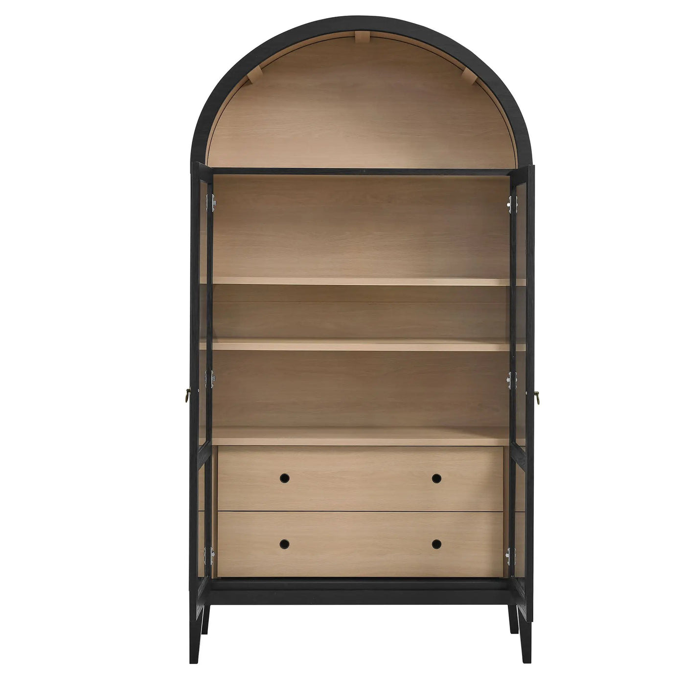 Nolan 1-Piece Wood Storage Cabinet with Arched Glass Doors by HouseOfZazla