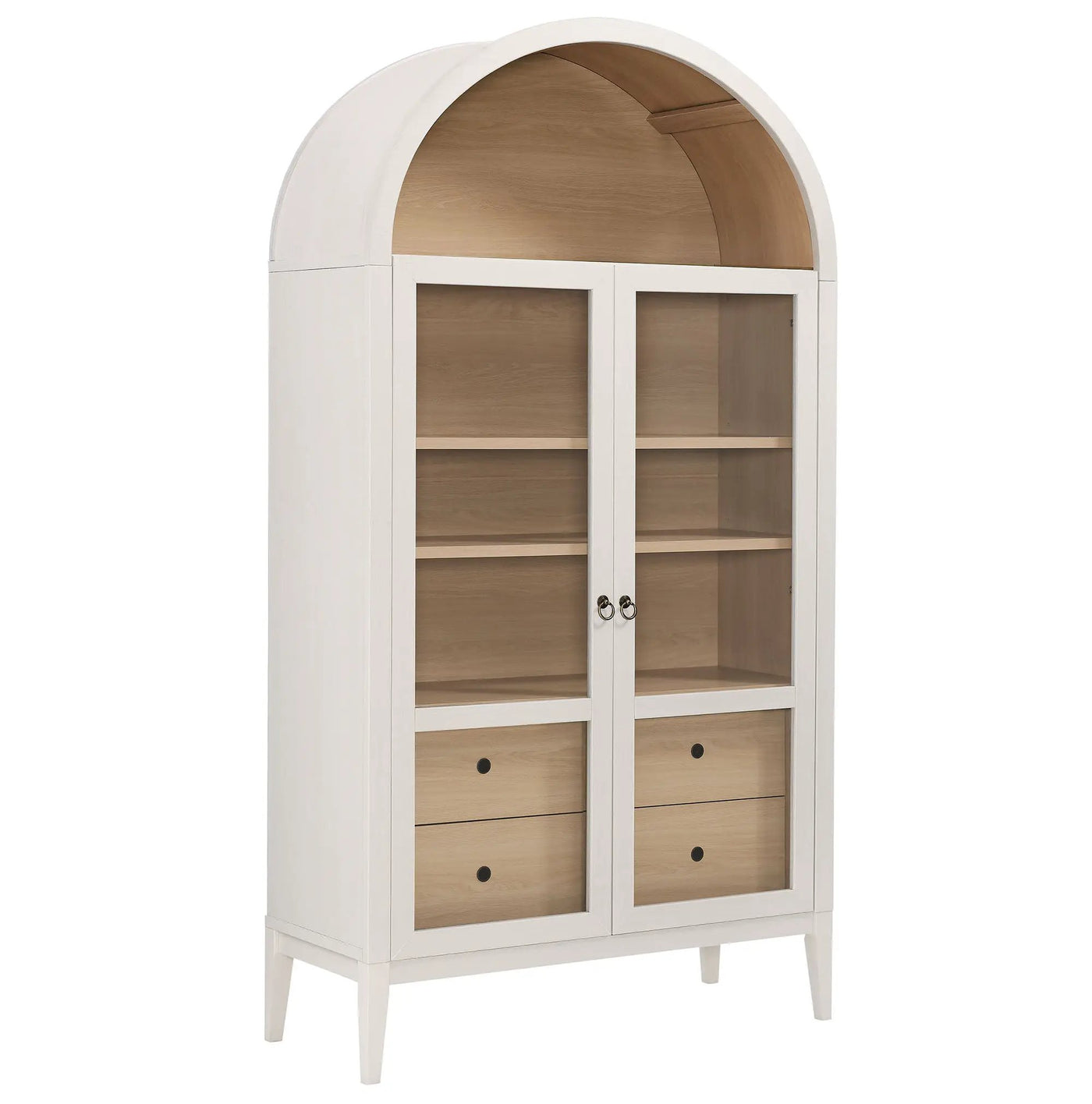 Nolan 1-Piece Wood Storage Cabinet with Arched Glass Doors by HouseOfZazla