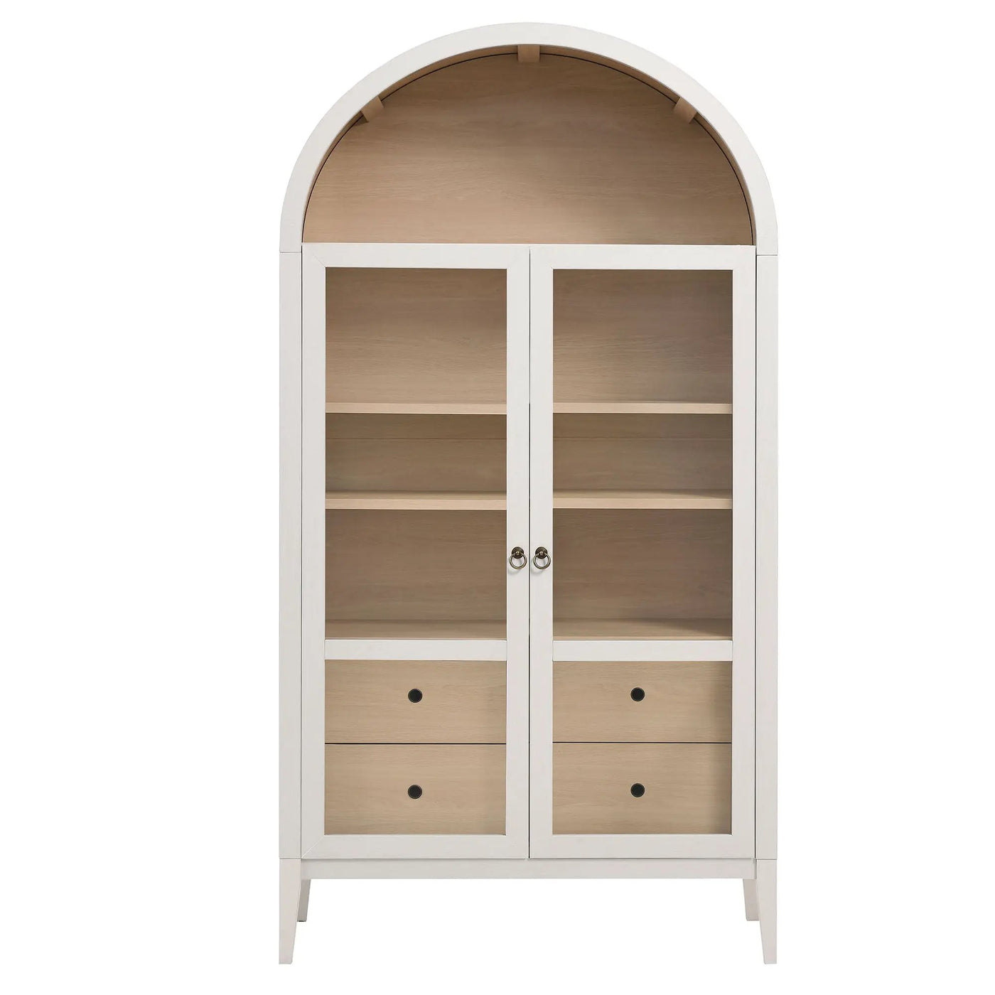 Nolan 1-Piece Wood Storage Cabinet with Arched Glass Doors by HouseOfZazla