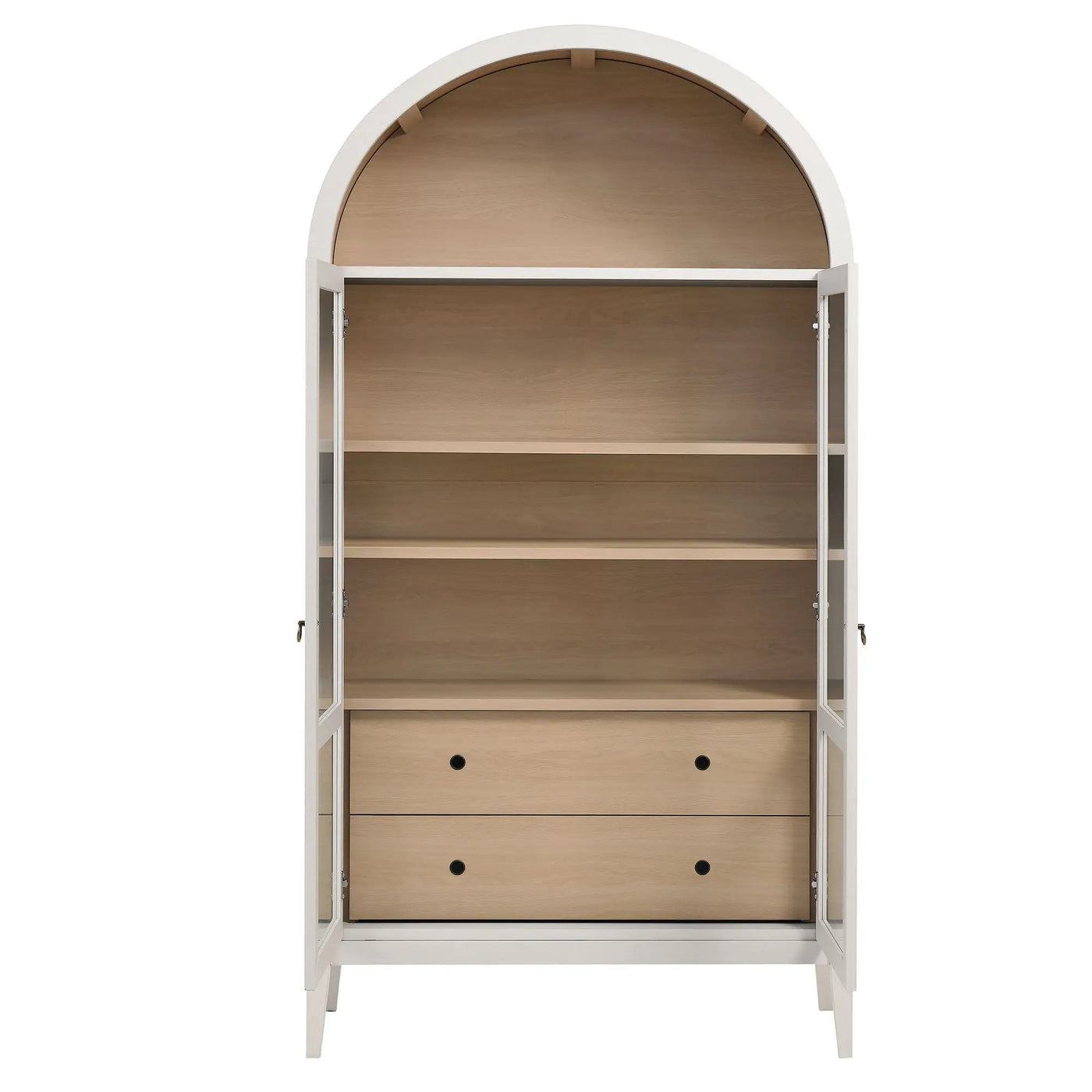 Nolan 1-Piece Wood Storage Cabinet with Arched Glass Doors by HouseOfZazla