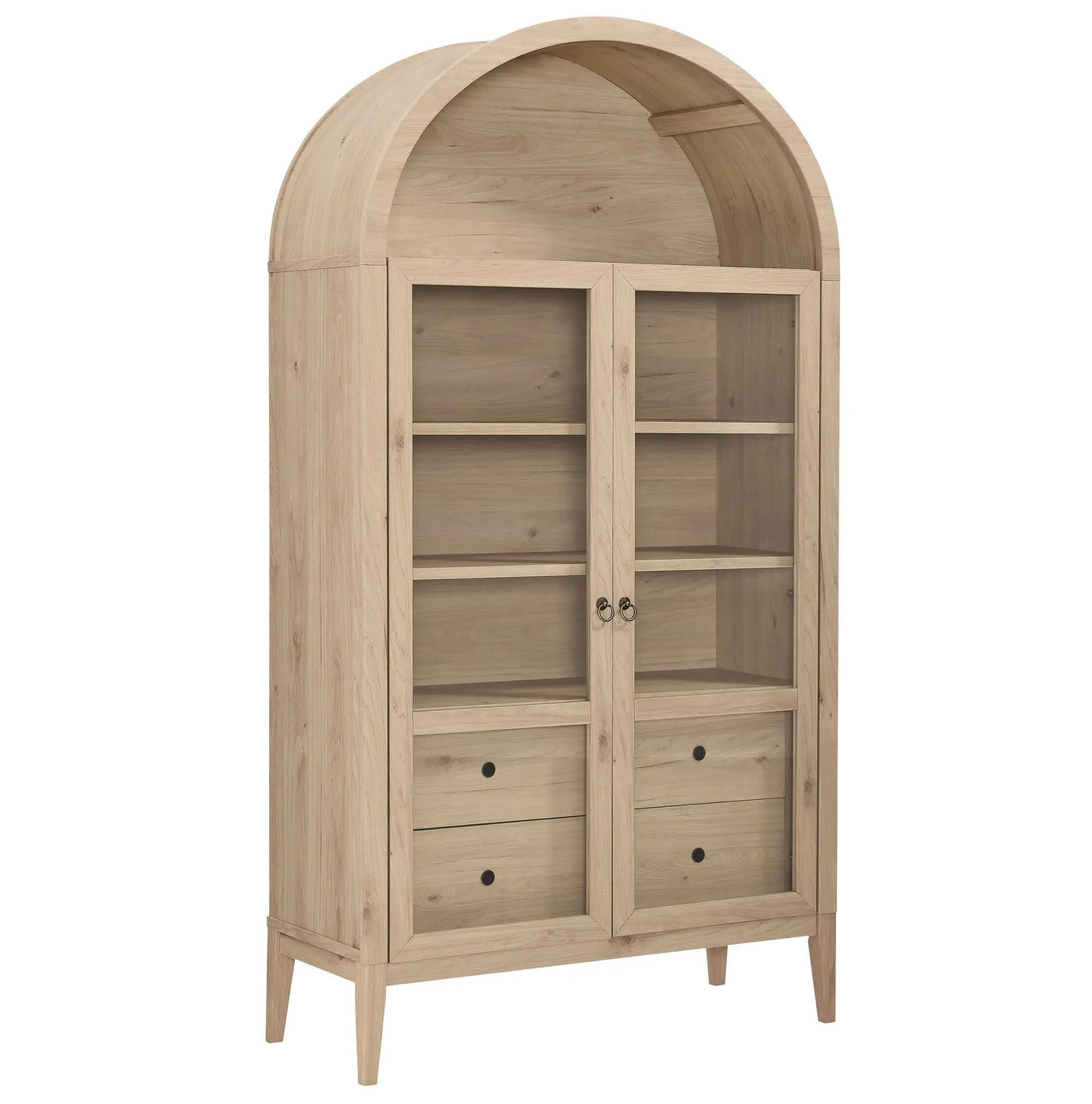 Nolan 1-Piece Wood Storage Cabinet with Arched Glass Doors by HouseOfZazla