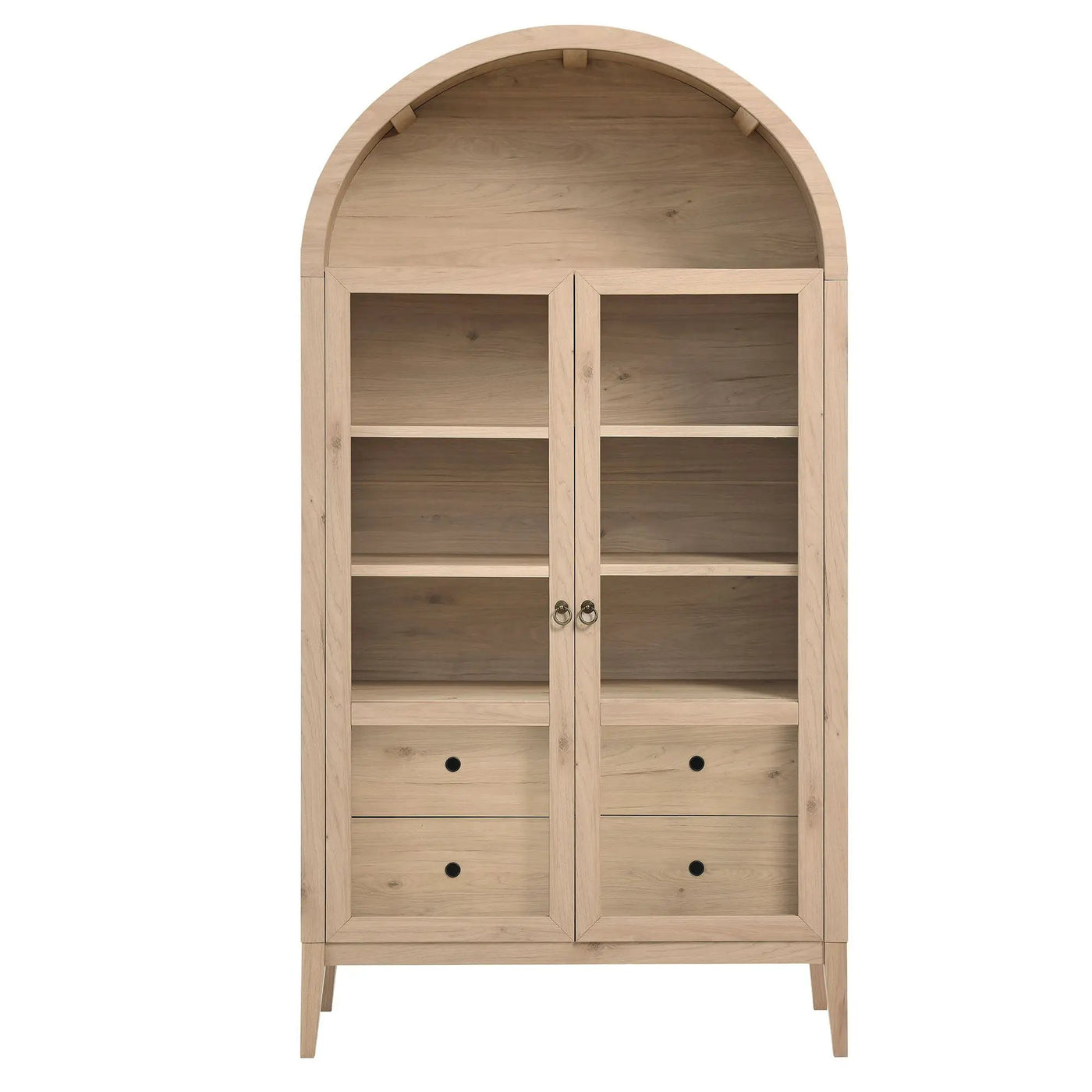 Nolan 1-Piece Wood Storage Cabinet with Arched Glass Doors by HouseOfZazla