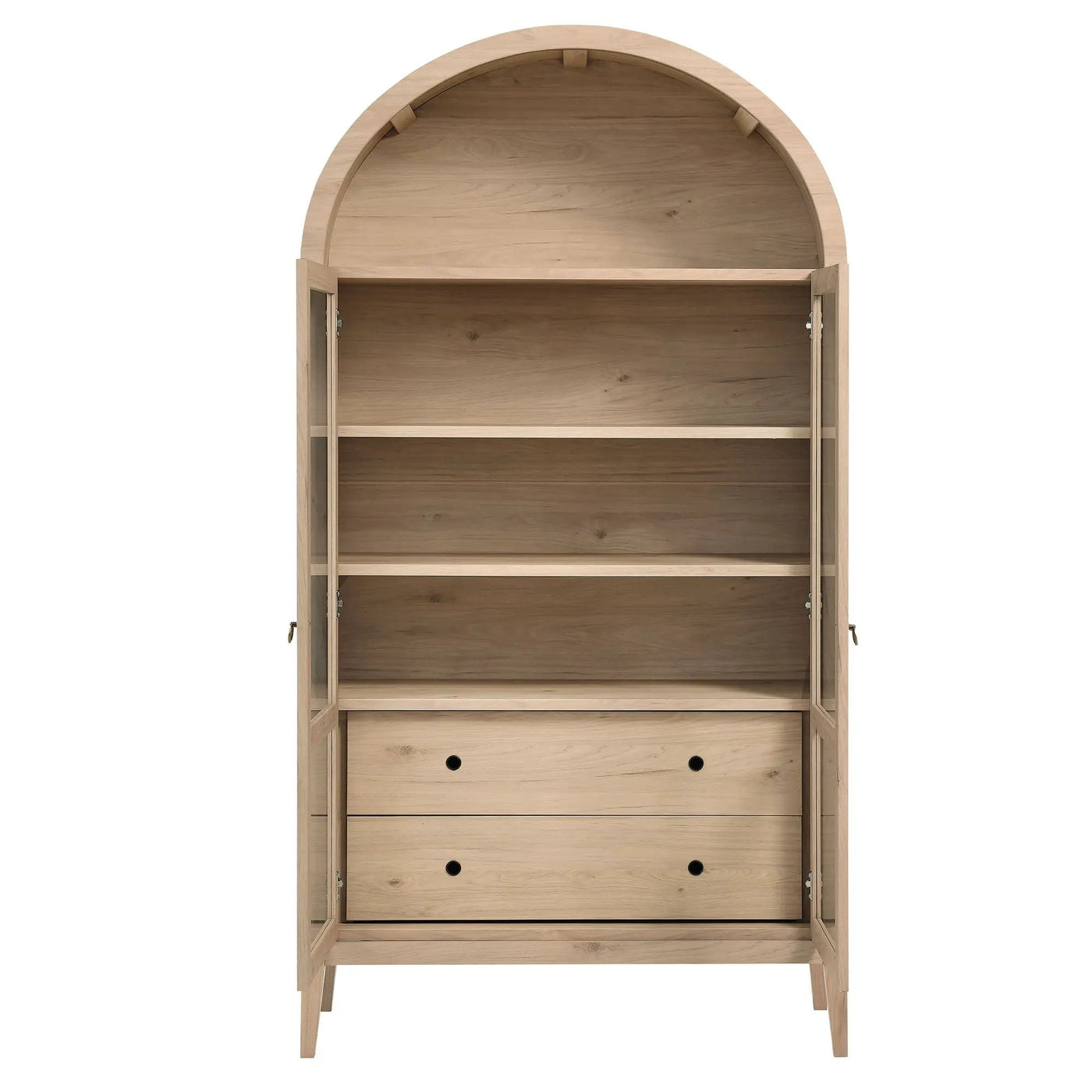 Nolan 1-Piece Wood Storage Cabinet with Arched Glass Doors by HouseOfZazla