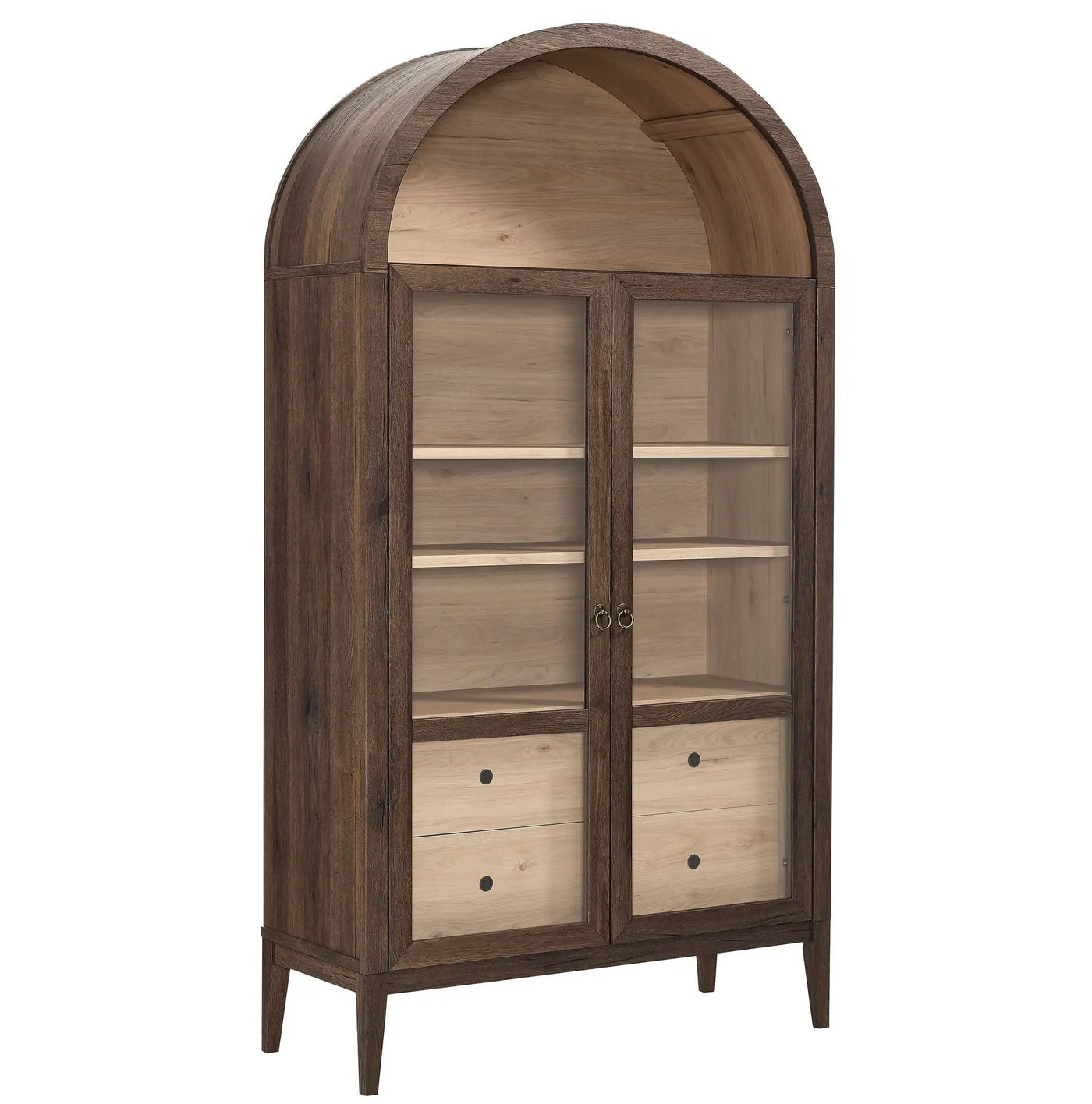 Nolan 1-Piece Wood Storage Cabinet with Arched Glass Doors by HouseOfZazla