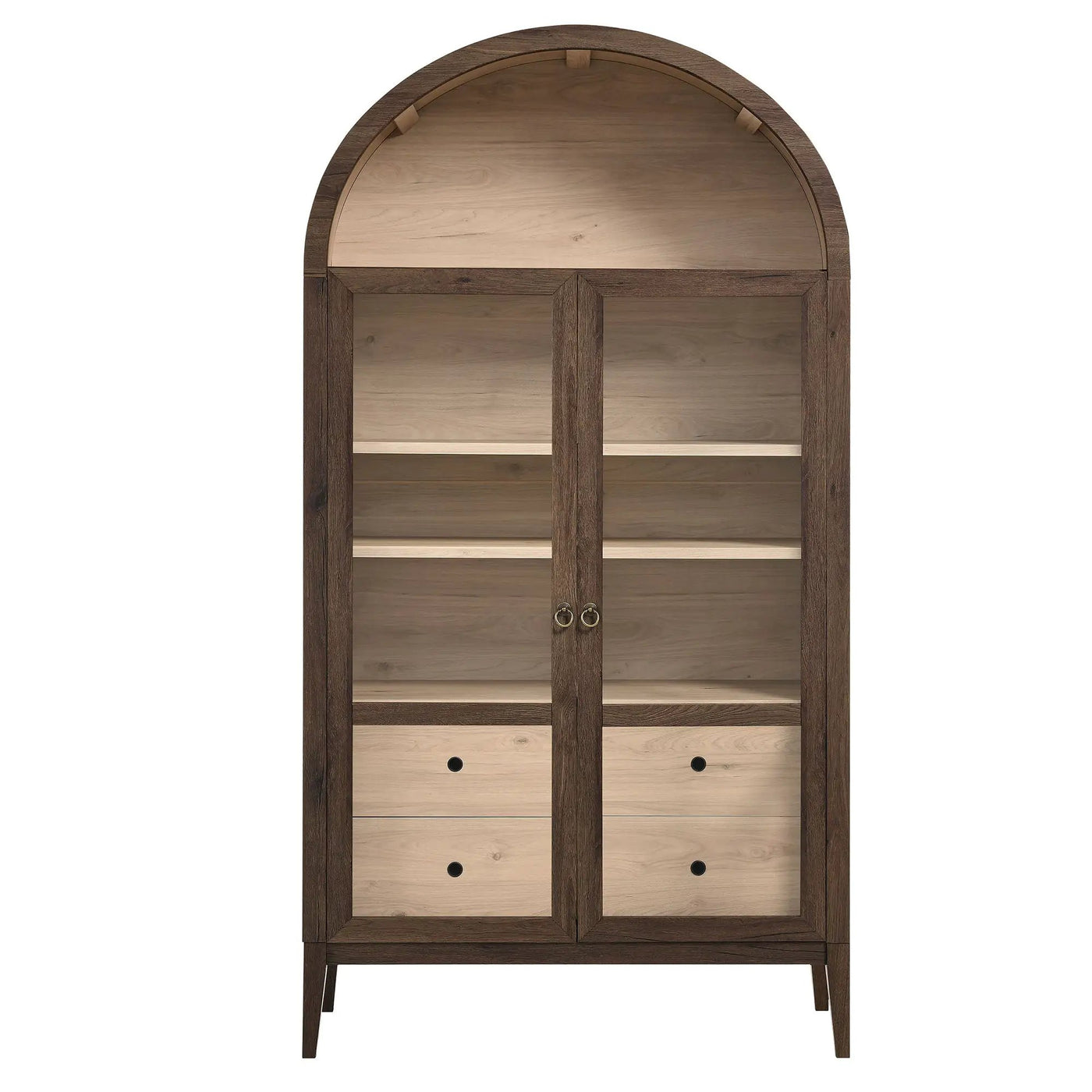 Nolan 1-Piece Wood Storage Cabinet with Arched Glass Doors by HouseOfZazla