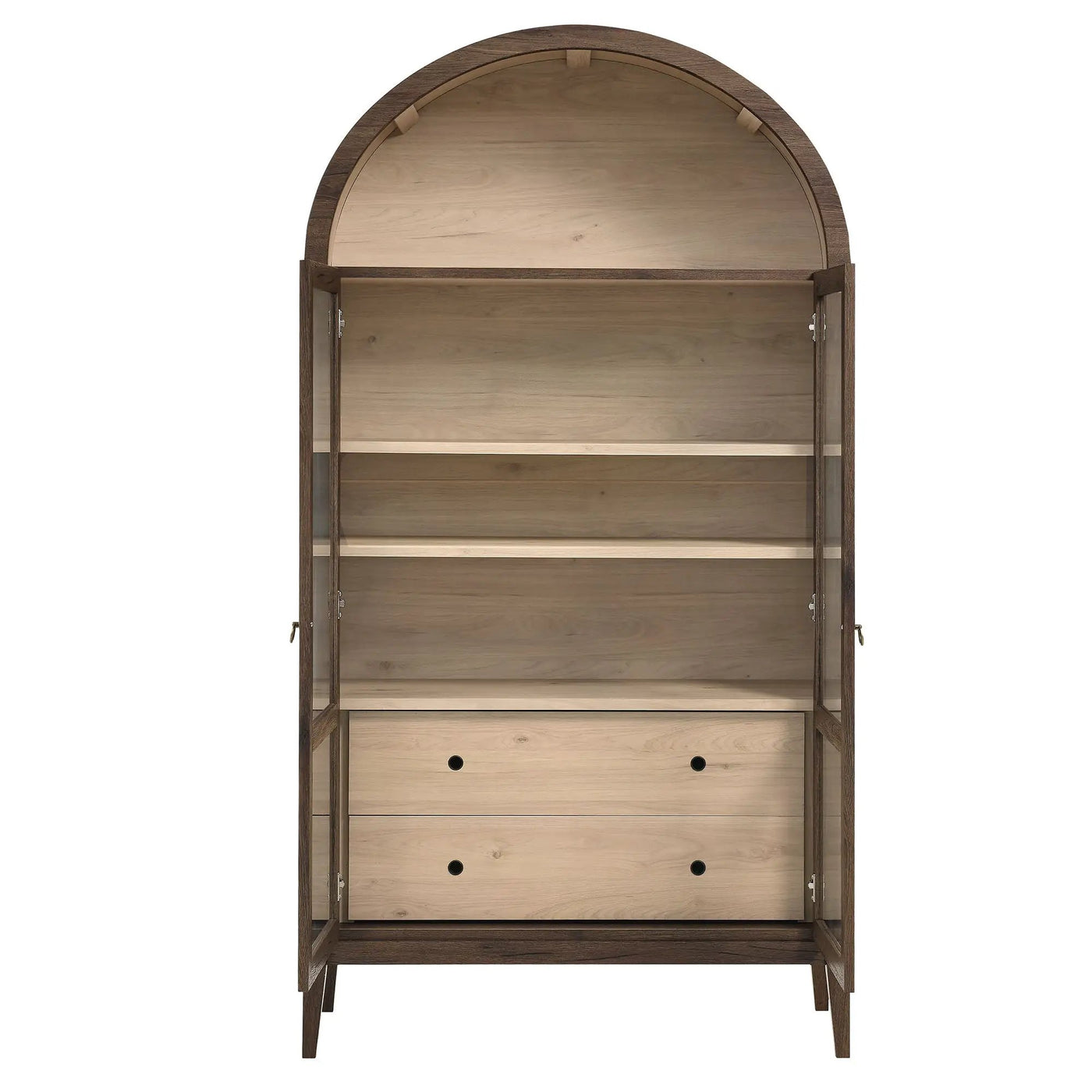 Nolan 1-Piece Wood Storage Cabinet with Arched Glass Doors by HouseOfZazla