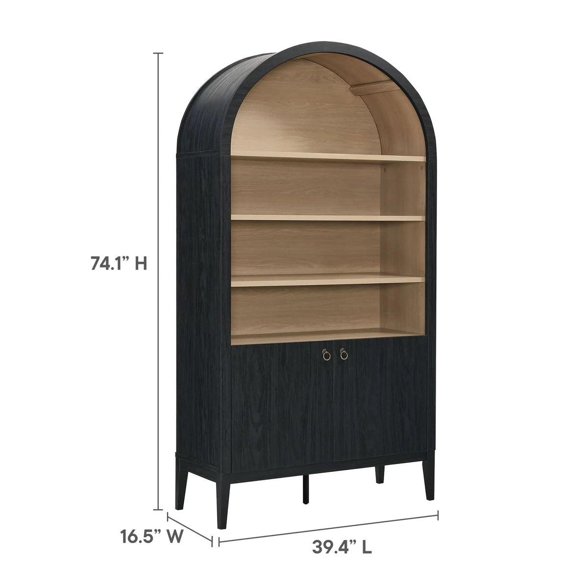 Nolan 74" Tall Wide Arched Storage Display Cabinet Bookshelf by Modway by HouseOfZazla