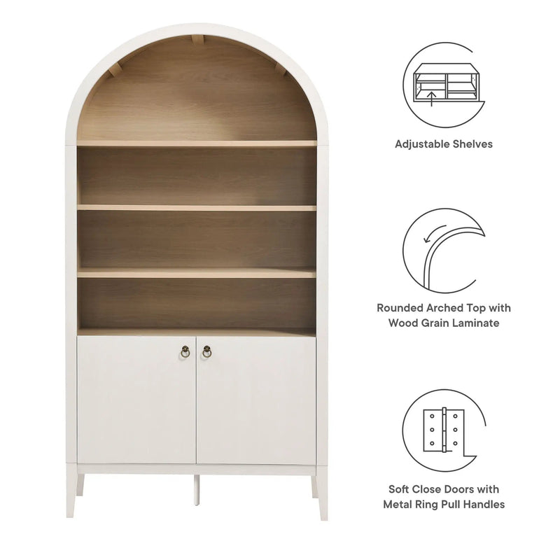 Nolan 74" Tall Wide Arched Storage Display Cabinet Bookshelf by Modway by HouseOfZazla